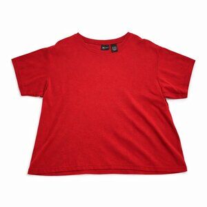 Eddie Bauer Red Tee Womens XL Soft Cotton Classic Basic Top Casual Comfort Retro